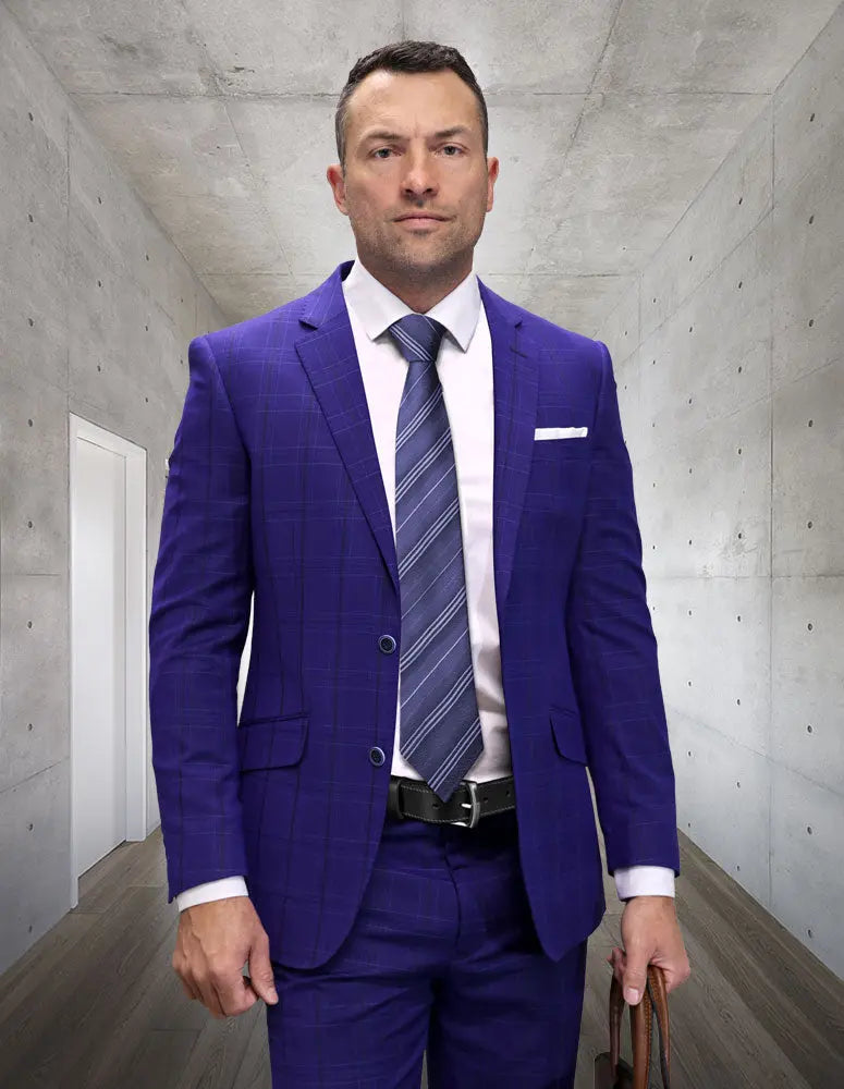 Statement Gimano-BG Cobalt Vested Suit - Super 200's Italian Wool