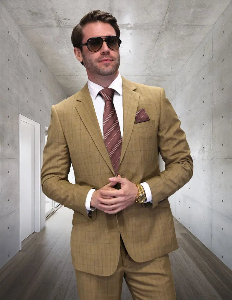 Statement Abano-BG Bronze Vested Suit - Super 200's Italian Wool
