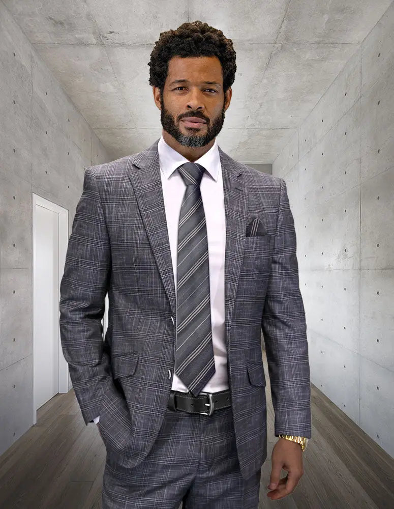 Statement Conari-BG Grey Vested Suit - Super 200's Italian Wool