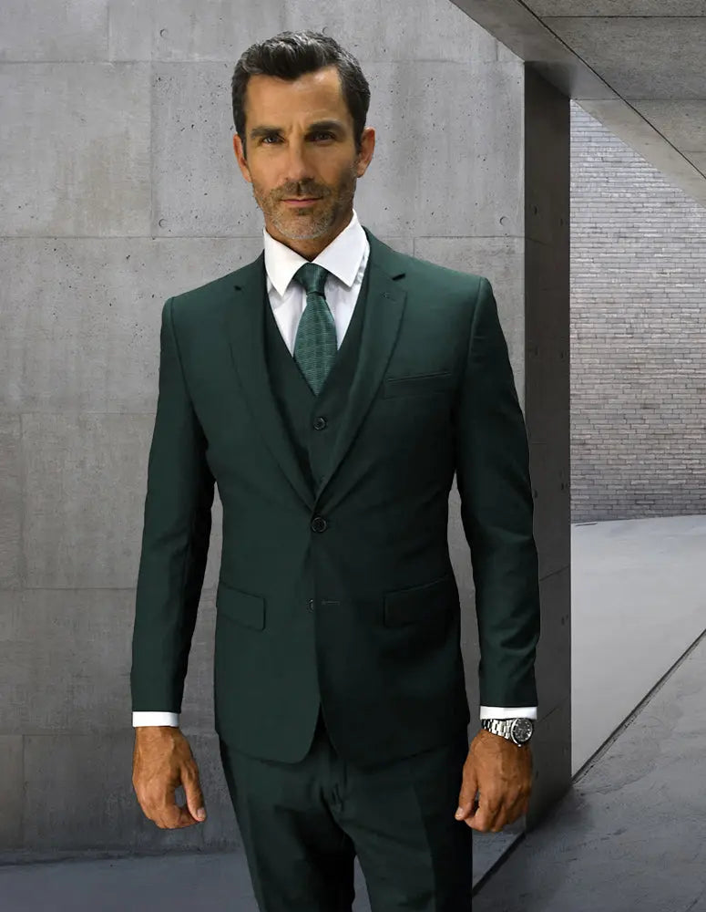 Statement Lorenzo Hunter Slim Fit Vested Suit – Super 150’s Italian Wool
