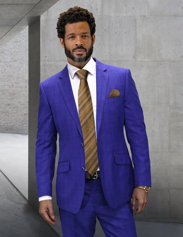 Statement Abano-BG Sapphire Vested Suit - Super 200's Italian Wool