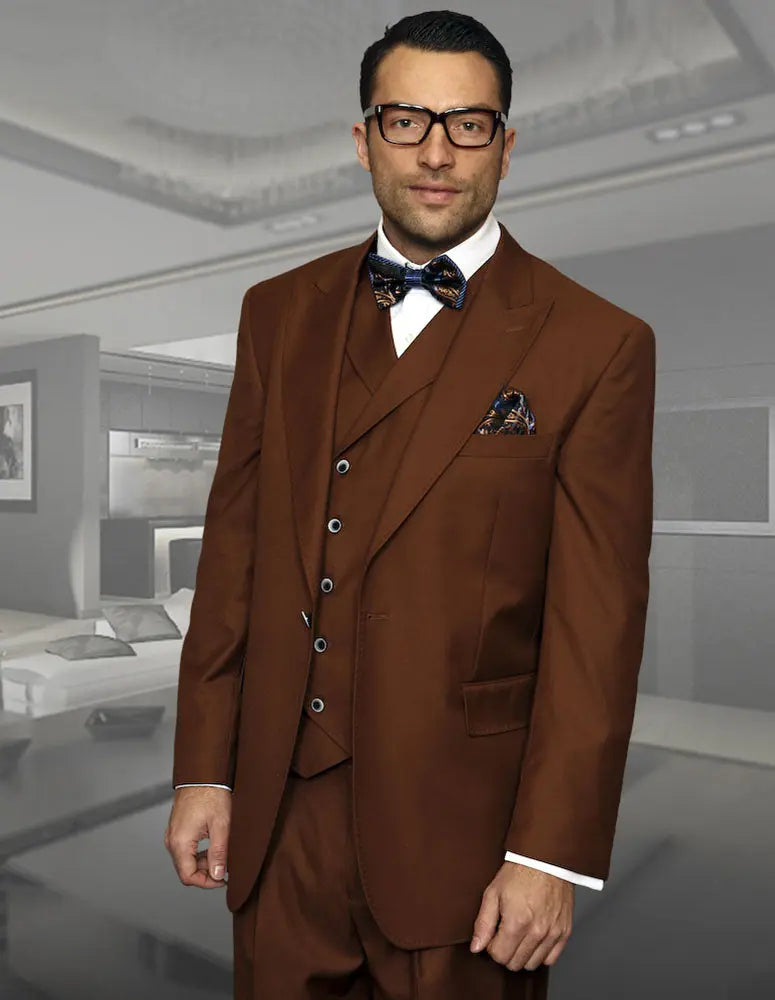 Statement Florence Copper Wide Leg Vested Suit - Super 180's Italian Wool