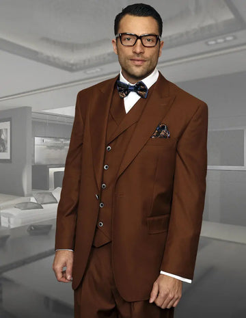 Statement Florence Copper Wide Leg Vested Suit - Super 180's Italian Wool