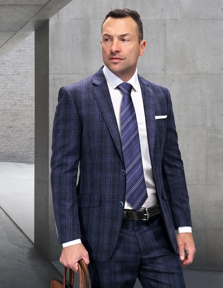 Statement Loricci-BG Sapphire Vested Suit - Super 200's Italian Wool