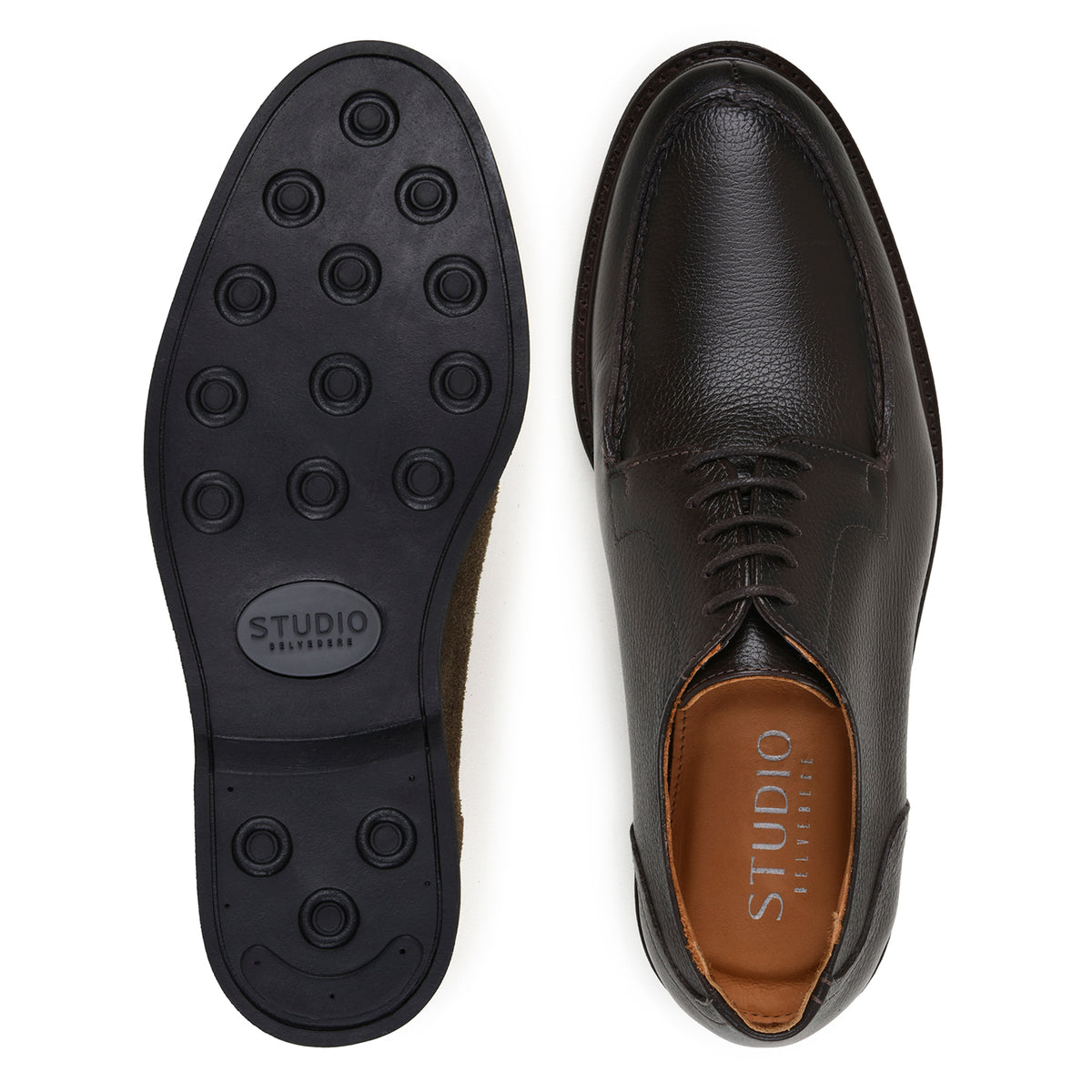 Belvedere Lorenzo Brown Genuine Leather Italian Suede Oxfords