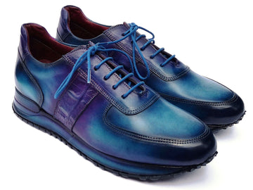 Paul Parkman Men's Turquoise & Purple Patina Sneakers (ID#LP207TQP)