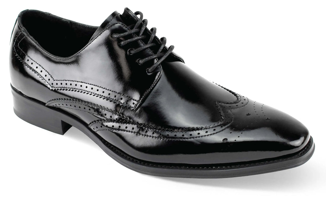 Giovanni Lincoln Black Genuine Leather Oxfords