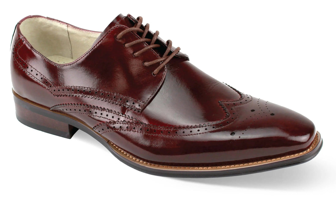 Giovanni Lincoln Burgundy Genuine Leather Oxfords
