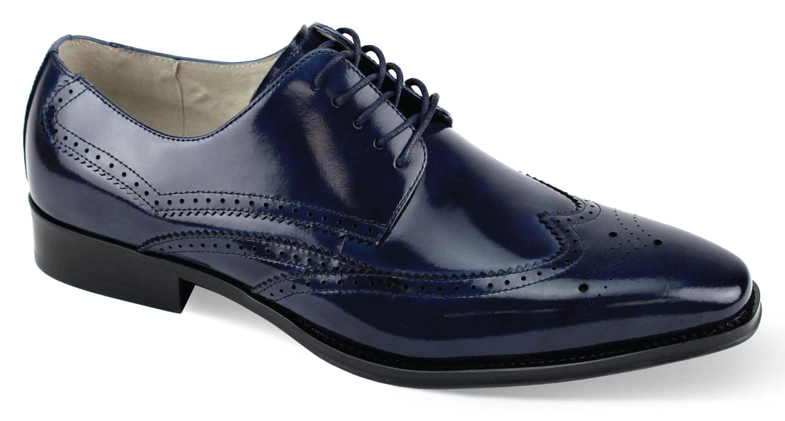 Giovanni Lincoln Navy Genuine Leather Oxfords
