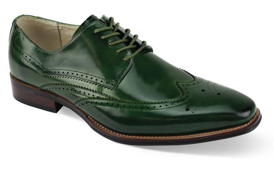 Giovanni Lincoln Olive Genuine Leather Oxfords