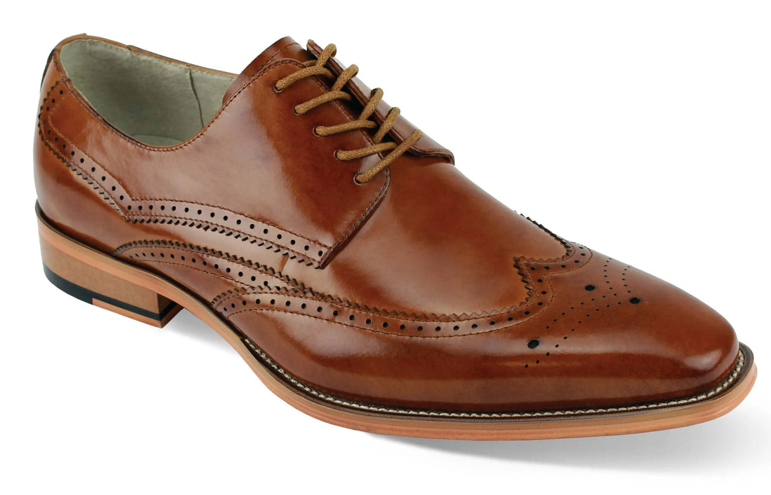 Giovanni Lincoln Tan Genuine Leather Oxfords