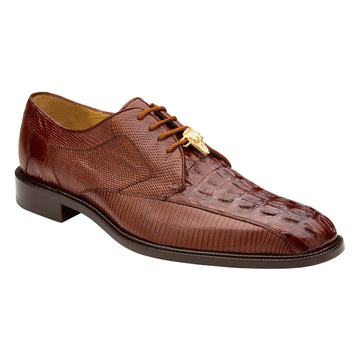 Belvedere Lusso R115 Antique Walnut Genuine Hornback/Lizards Oxfords
