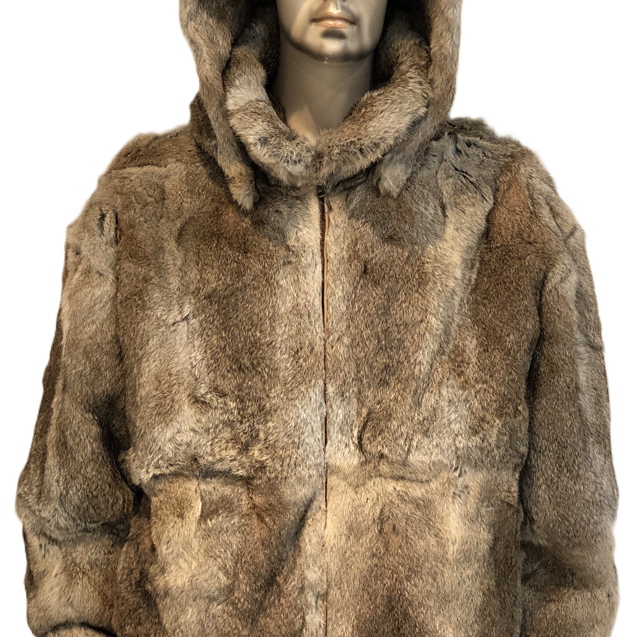 Verona Men's M05R02HA Natural Hare Genuine Rabbit Jacket