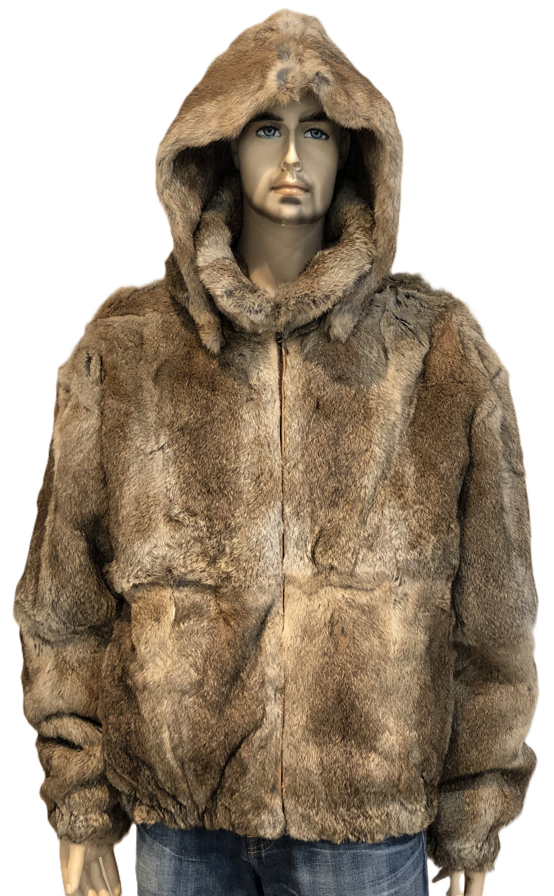 Verona Men's M05R02HA Natural Hare Genuine Rabbit Jacket