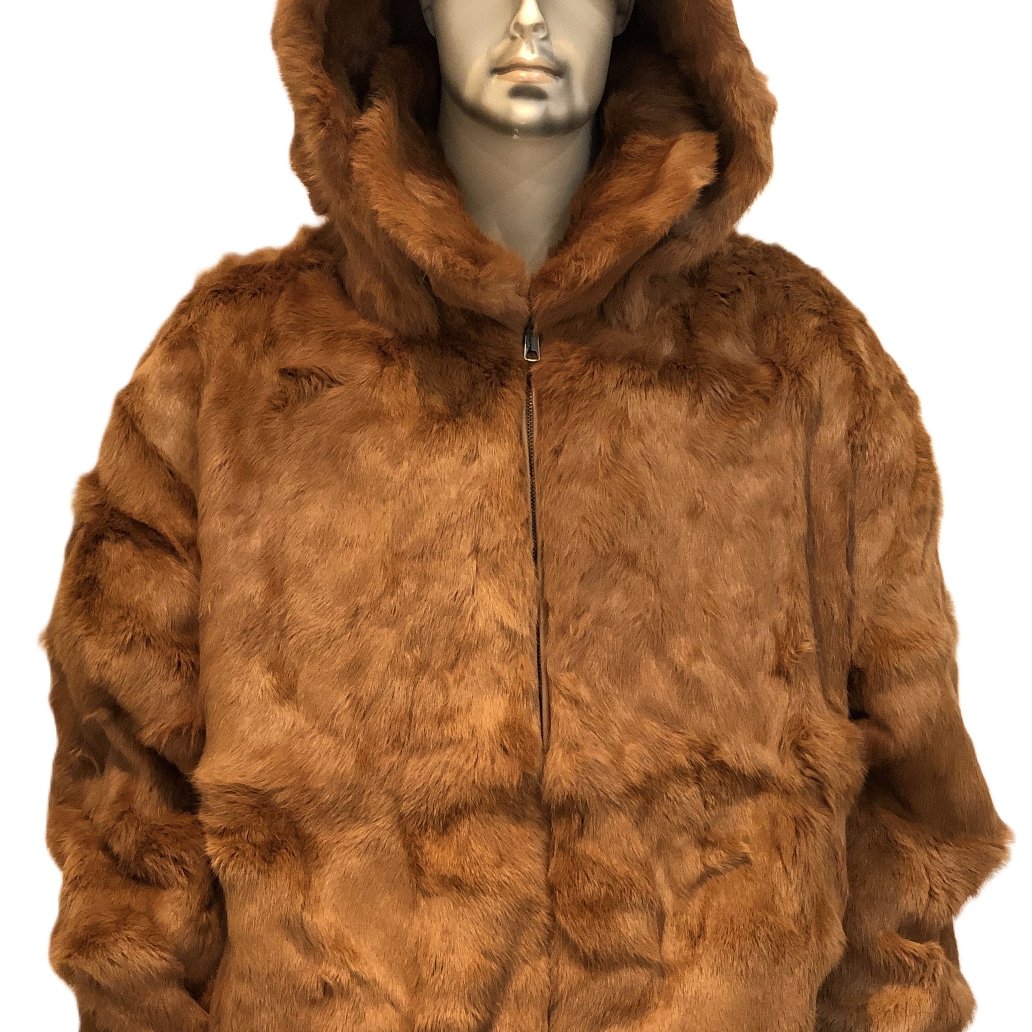 Verona Men's M05R02WK Whiskey Genuine Rabbit Jacket