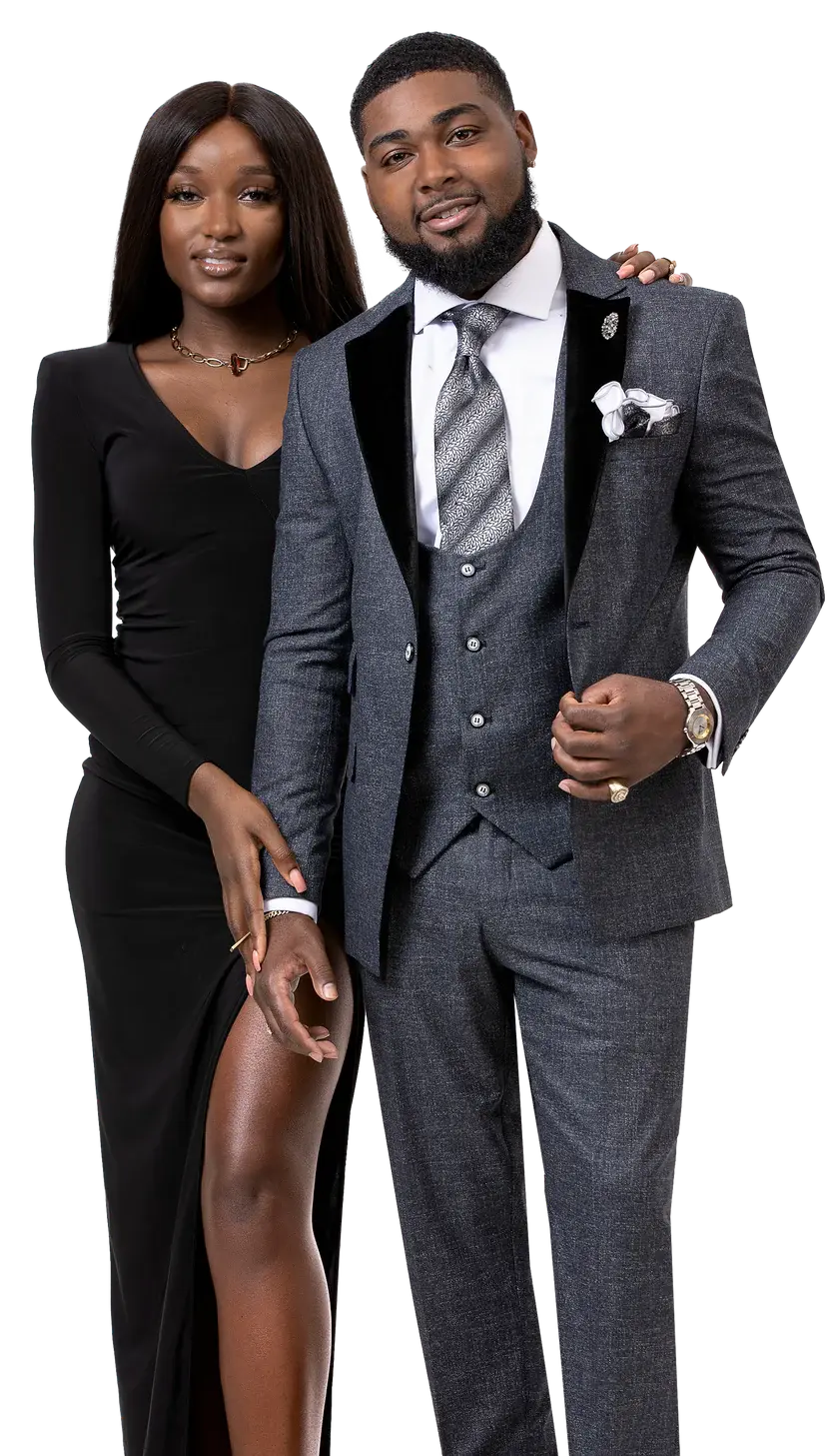 EJ Samuel M2751 Blue Textured Vested Suit