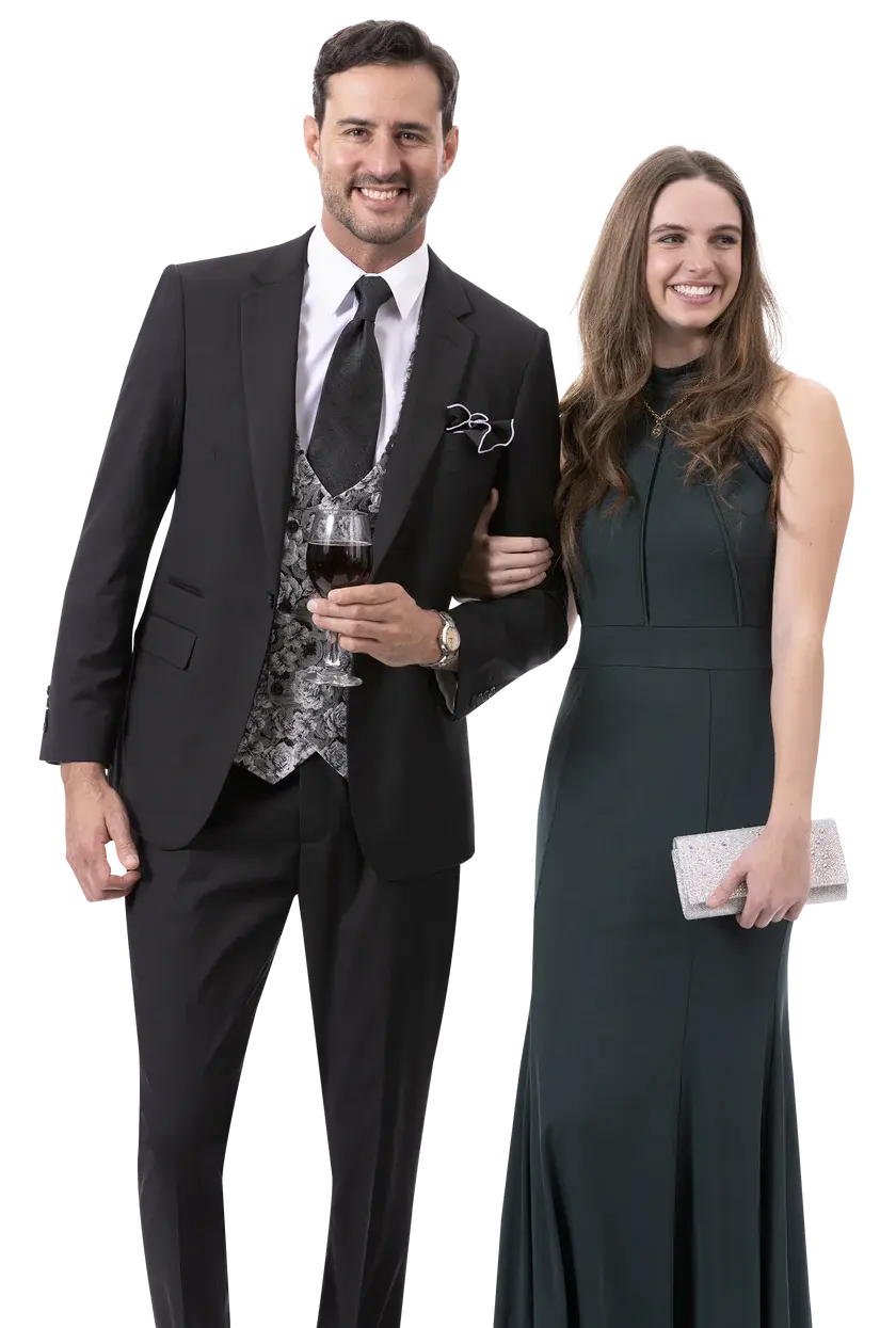 EJ Samuel M2795 Black Vested Suit