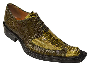 Mauri 44150 Olive/Bicolore Olive/Khaki All Over Genuine Ostrich Shoes