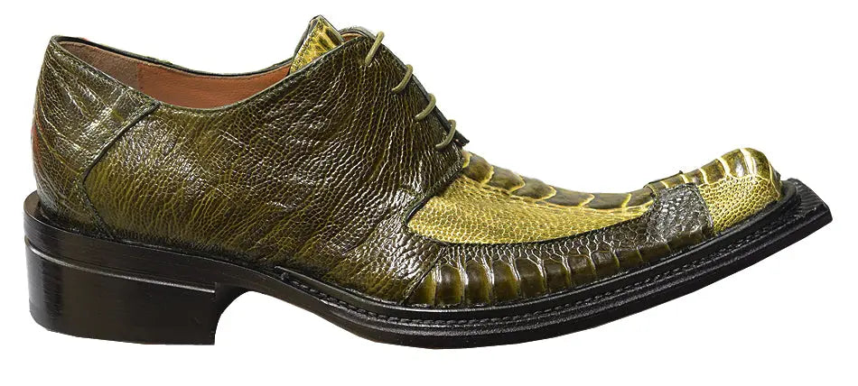 Mauri 44150 Olive/Bicolore Olive/Khaki All Over Genuine Ostrich Shoes