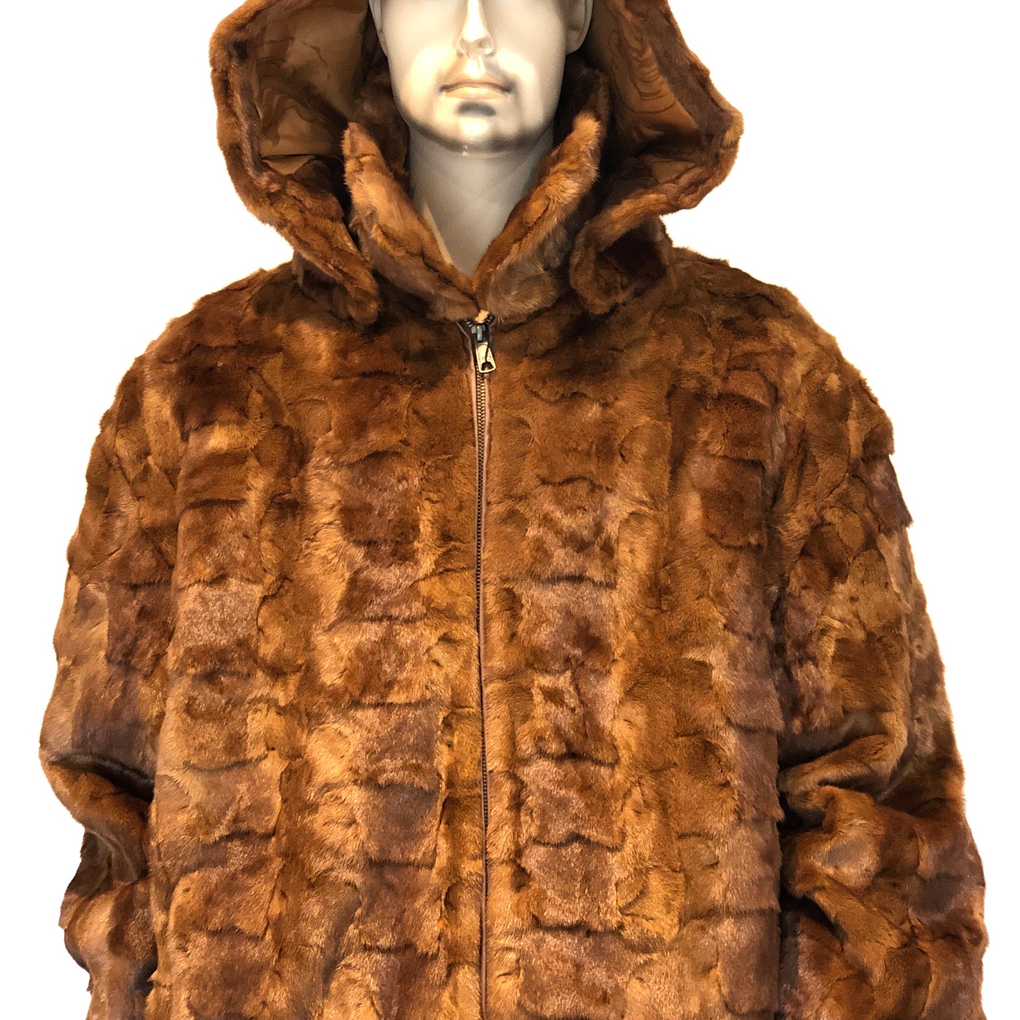 Verona Men's M49R02WK Whiskey Genuine Mink Sections Jacket