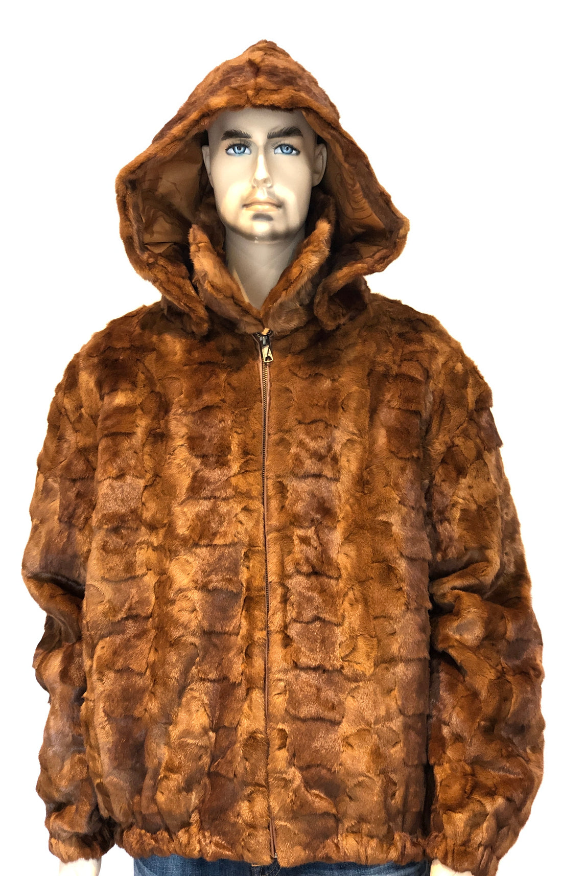 Verona Men's M49R02WK Whiskey Genuine Mink Sections Jacket