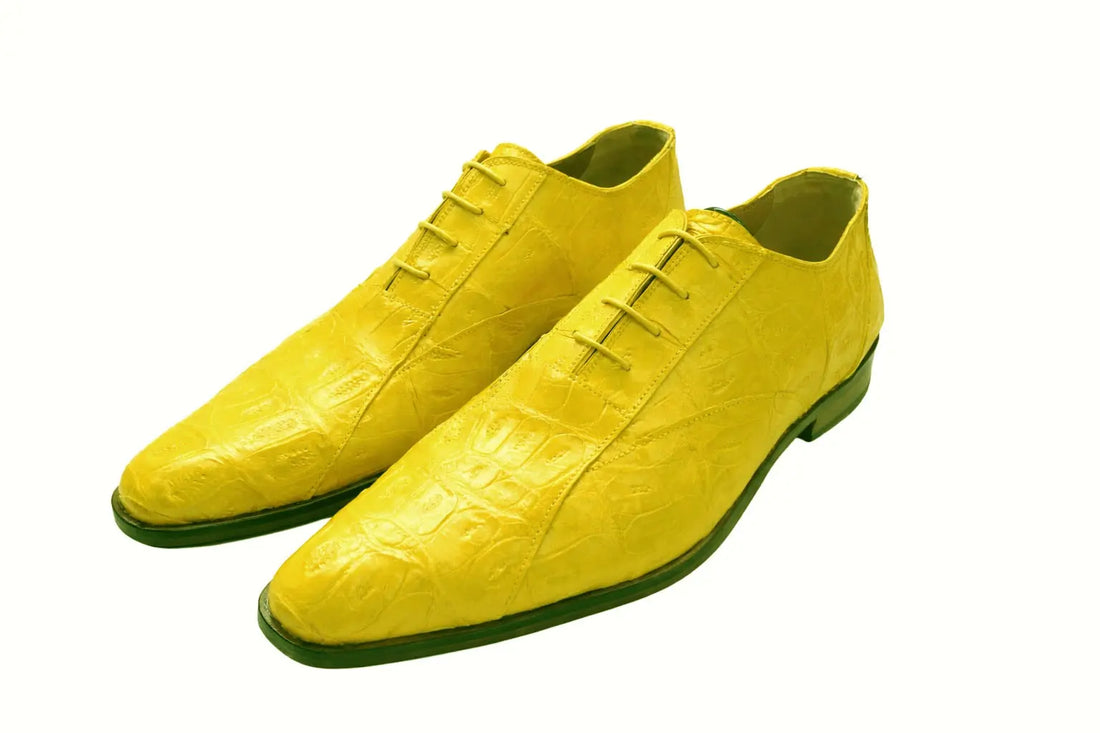 Mauri M750/1 Yellow Genuine Crocodile Oxfords