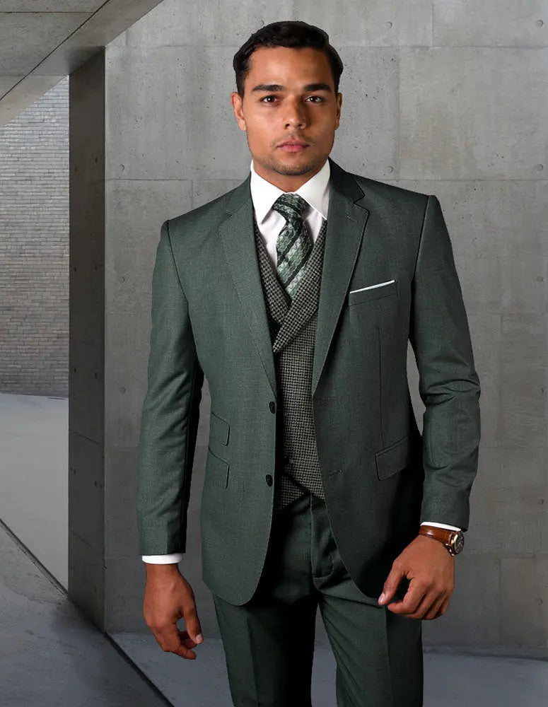 Statement Marco-1 Hunter Super 200's Italian Wool Vested Suit