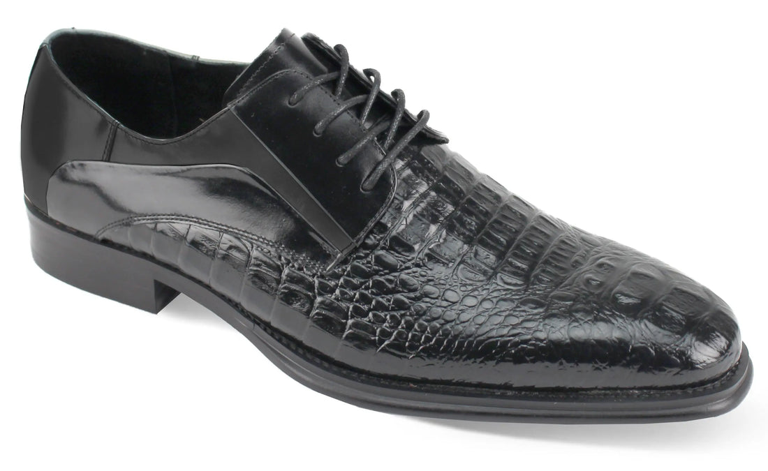 Giovanni Mason Black Genuine Leather Oxfords