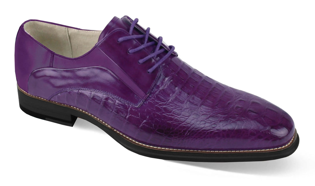 Giovanni Mason Purple Genuine Leather Oxfords
