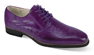 Giovanni Mason Purple Genuine Leather Oxfords