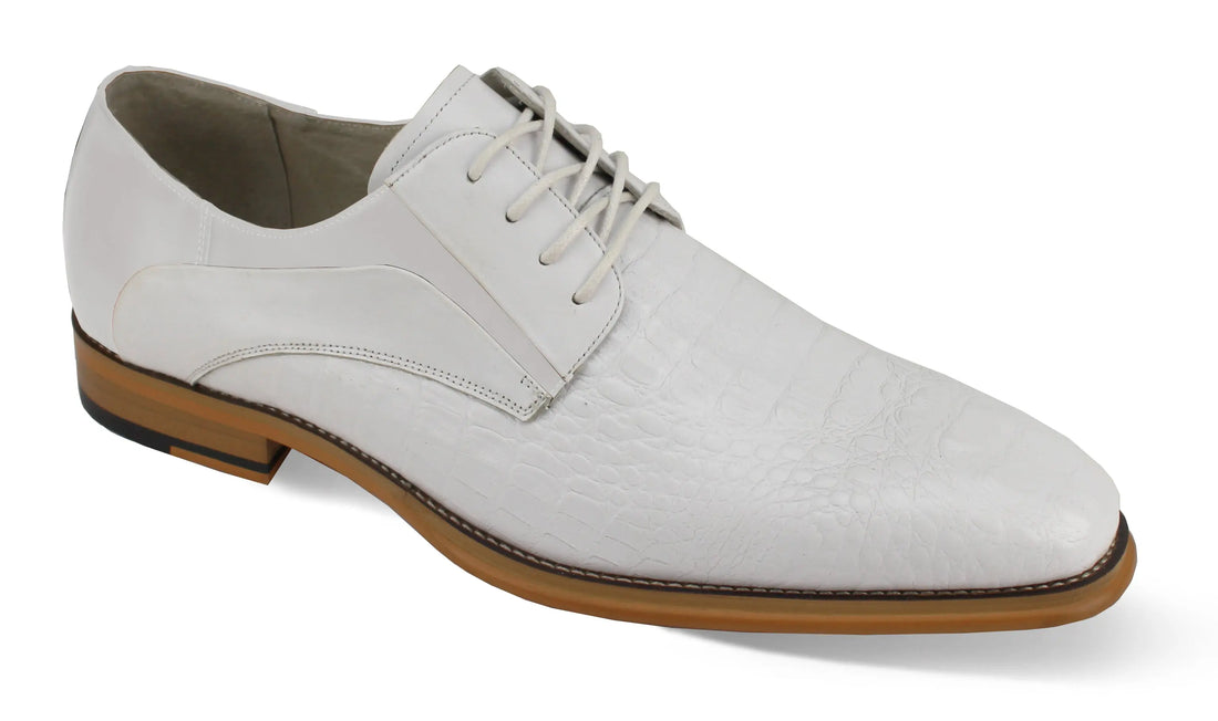 Giovanni Mason White Genuine Leather Oxfords