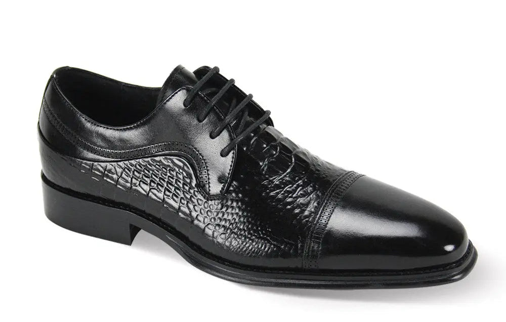 Giovanni Mattias Black Genuine Leather Oxfords