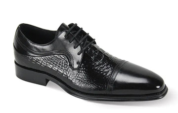 Giovanni Mattias Black Genuine Leather Oxfords