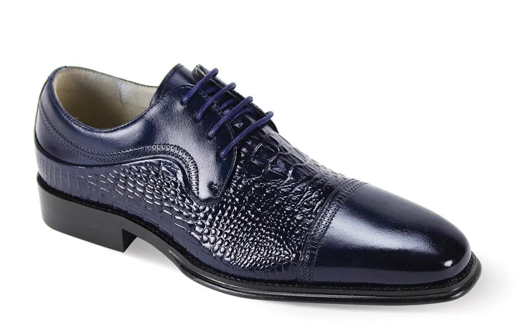 Giovanni Mattias Blue Genuine Leather Oxfords