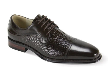 Giovanni Mattias Chocolate Brown Genuine Leather Oxfords