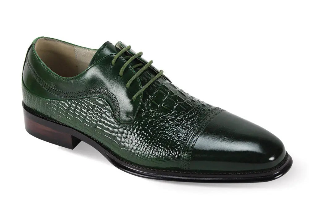 Giovanni Mattias Green Genuine Leather Oxfords