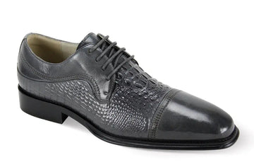Giovanni Mattias Grey Genuine Leather Oxfords