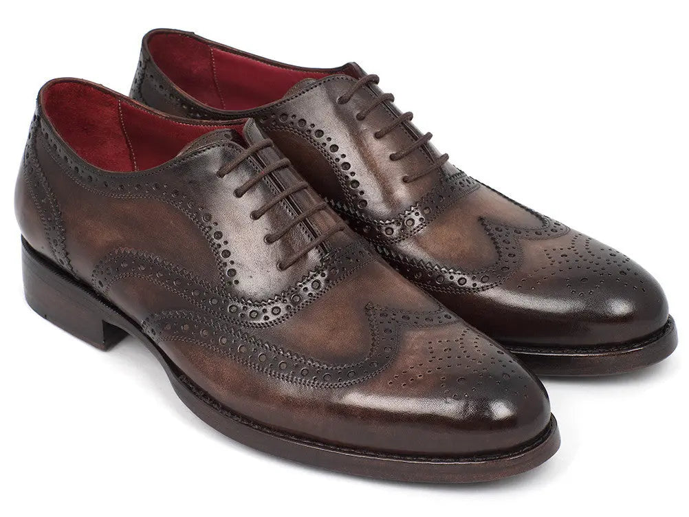 Paul Parkman Men's Brown Goodyear Welted Wingtip Oxfords (ID#027-BRW) PAUL PARKMAN