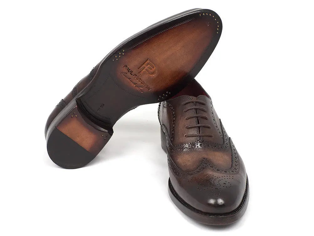 Paul Parkman Men's Brown Goodyear Welted Wingtip Oxfords (ID#027-BRW) PAUL PARKMAN