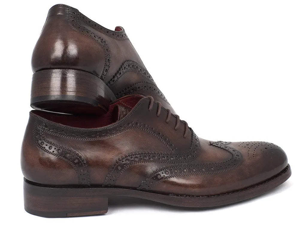 Paul Parkman Men's Brown Goodyear Welted Wingtip Oxfords (ID#027-BRW) PAUL PARKMAN
