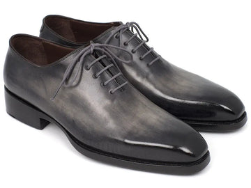 Paul Parkman Men's Gray/Black Hand-Painted Goodyear Welted Wholecut Oxfords (ID#044GRY) PAUL PARKMAN