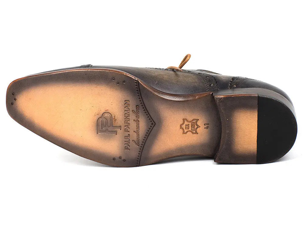 Paul Parkman Men's Gray Cap Toe Oxfords (ID#024-GRAY) PAUL PARKMAN