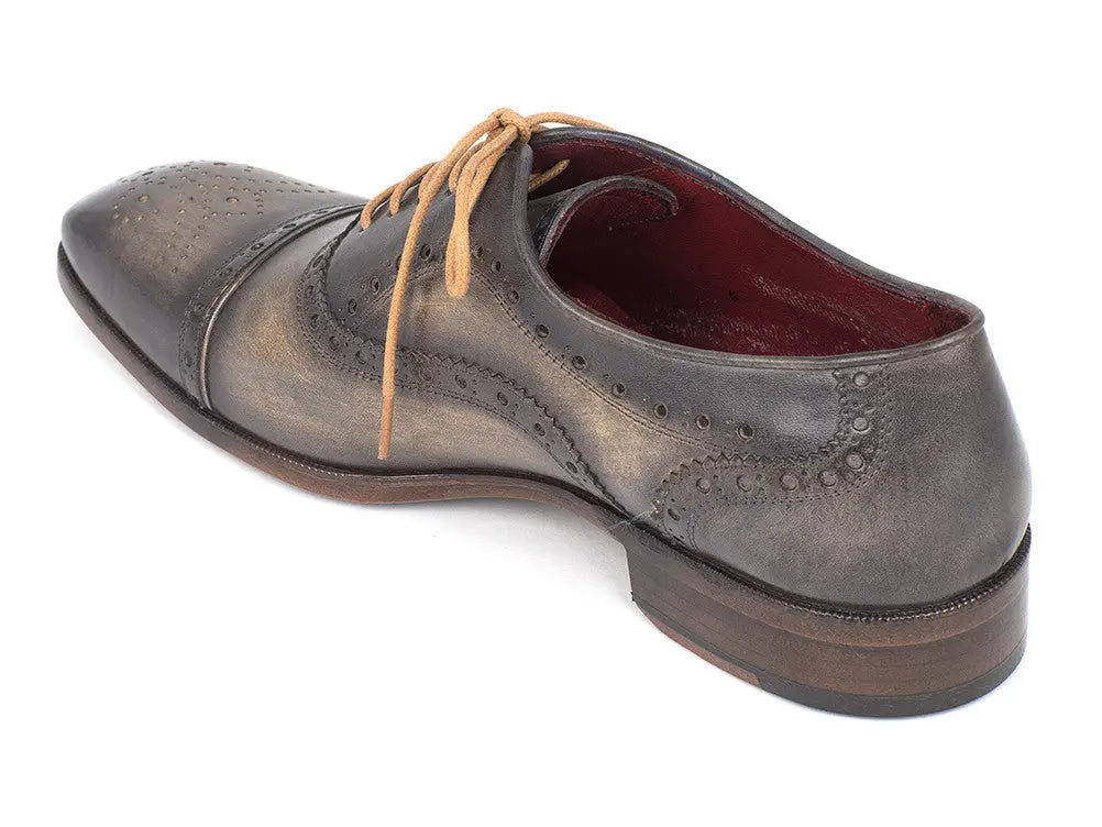 Paul Parkman Men's Gray Cap Toe Oxfords (ID#024-GRAY) PAUL PARKMAN