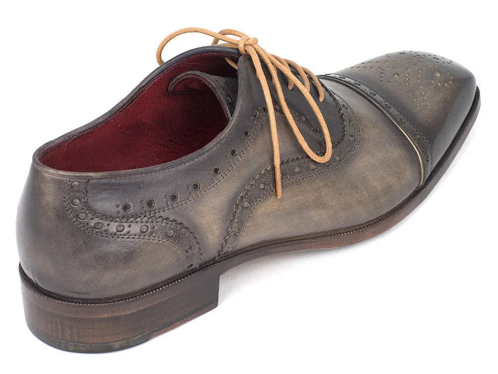 Paul Parkman Men's Gray Cap Toe Oxfords (ID#024-GRAY) PAUL PARKMAN