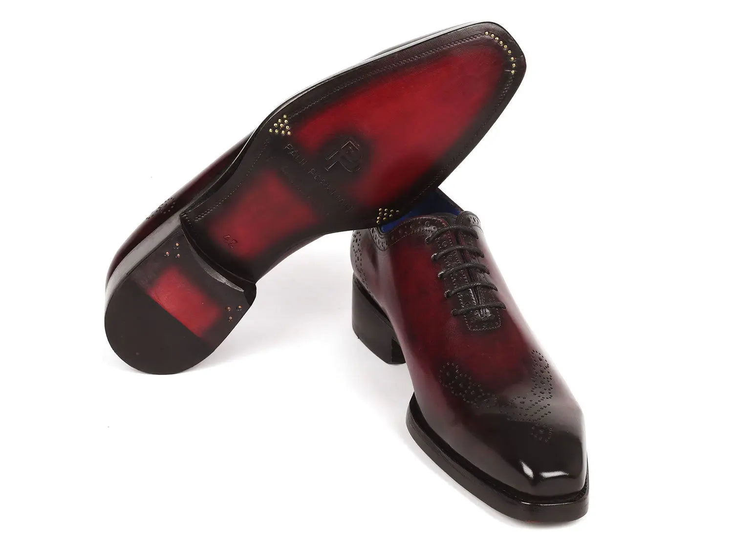 Paul Parkman Men's Bordeaux Goodyear Welted Punched Oxfords (ID#7614-BRD) PAUL PARKMAN