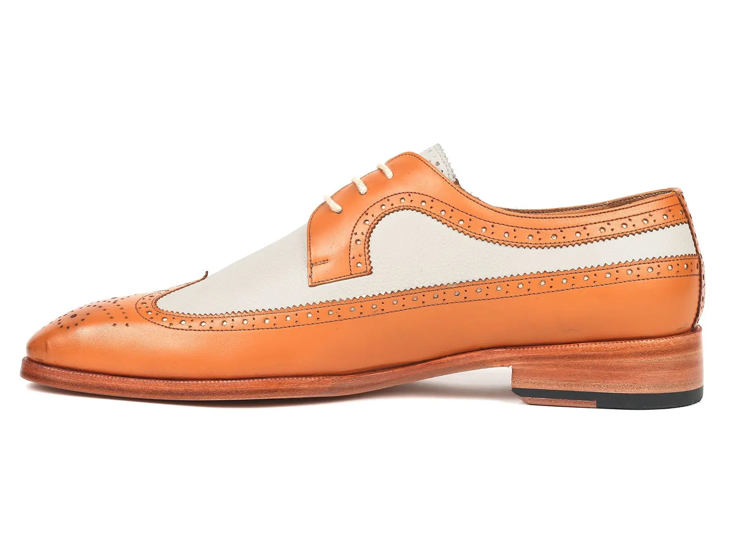 Paul Parkman Men's Dual Tone Cognac/Cream Wingtip Derby Shoes (ID#924CC55) PAUL PARKMAN