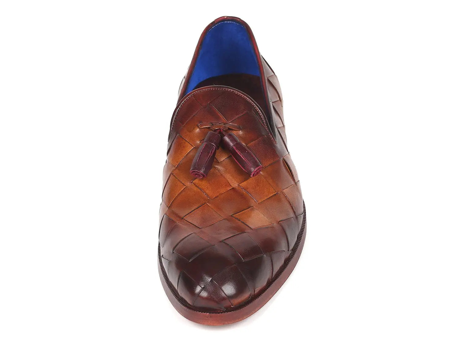 Paul Parkman Men's Brown Big Braided Tassel Loafers (ID#6623-BRW) PAUL PARKMAN