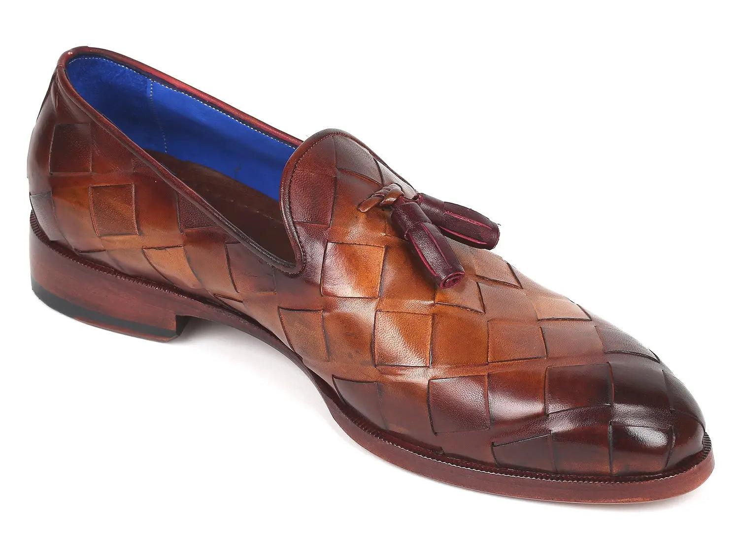 Paul Parkman Men's Brown Big Braided Tassel Loafers (ID#6623-BRW) PAUL PARKMAN