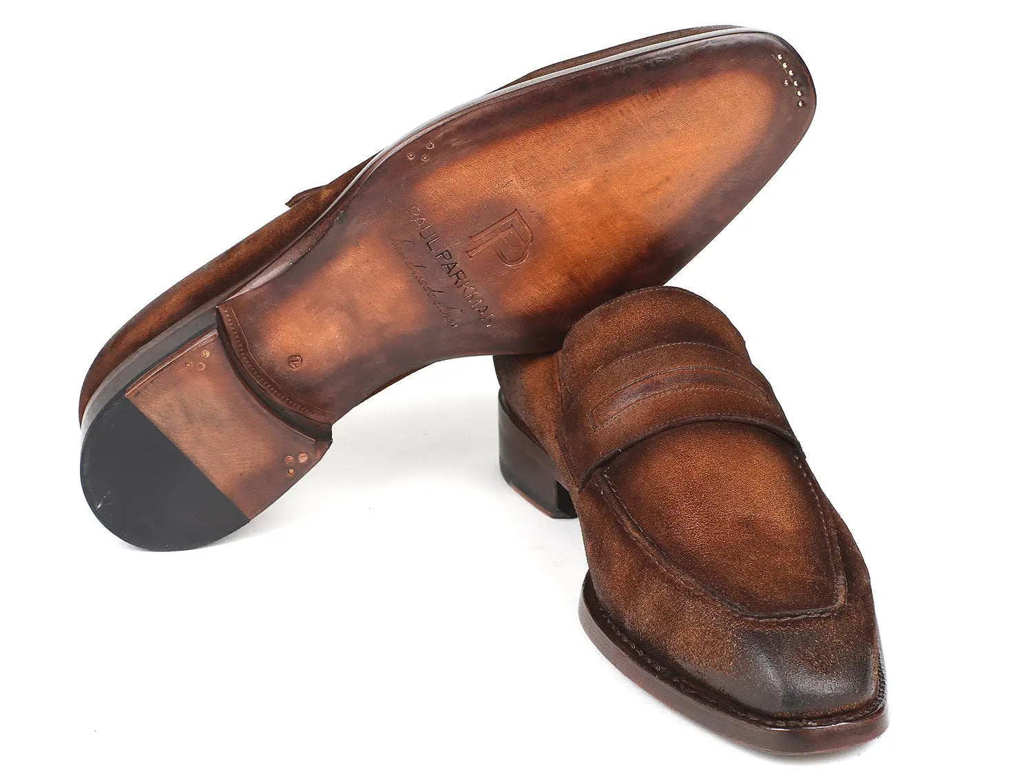 Paul Parkman Men's Antique Brown Suede Goodyear Welted Loafers (ID#36AQ17) PAUL PARKMAN