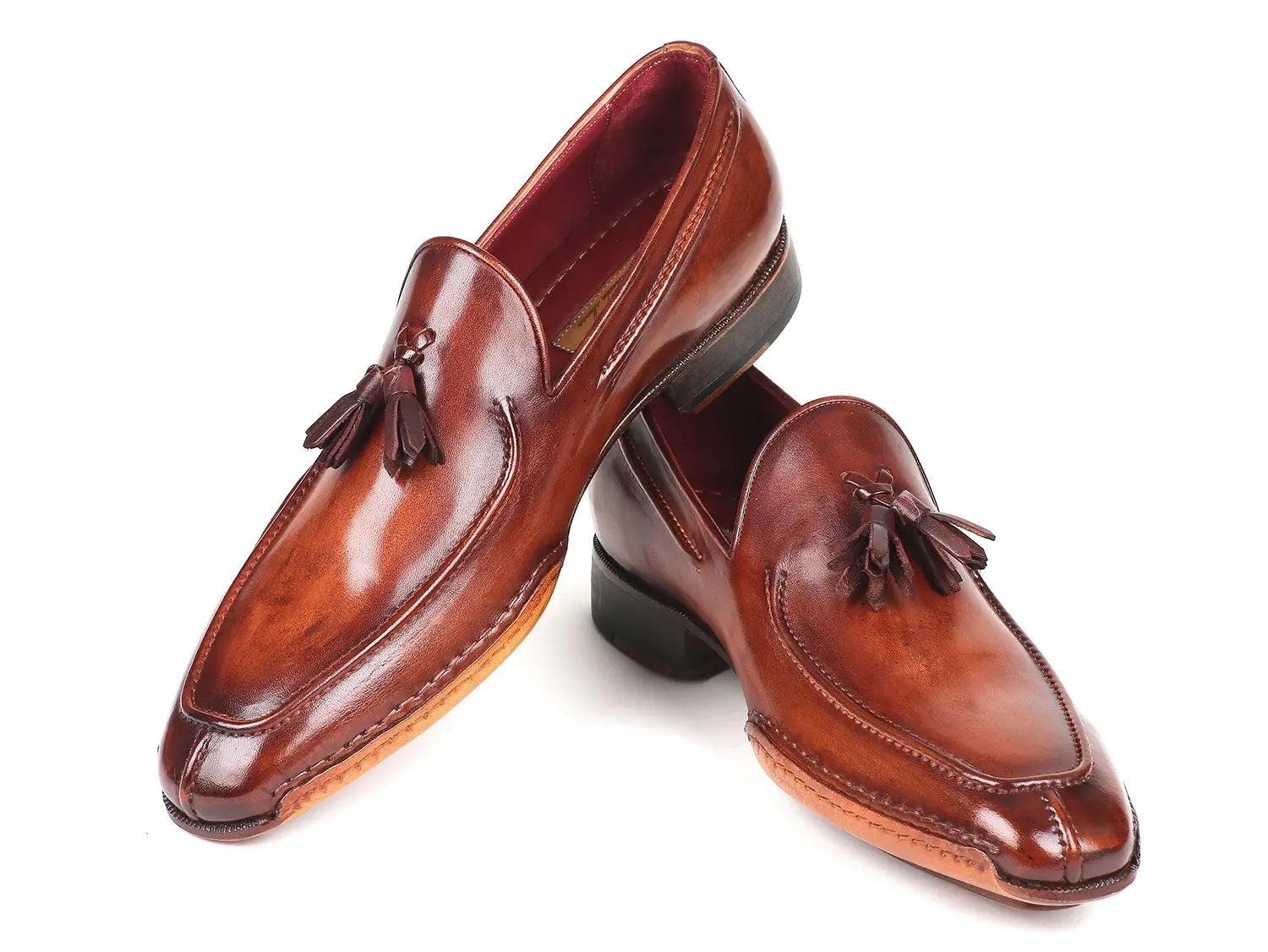 Paul Parkman Men's Brown Hand-Sewn Tassel Loafers (ID#082-BRW) PAUL PARKMAN